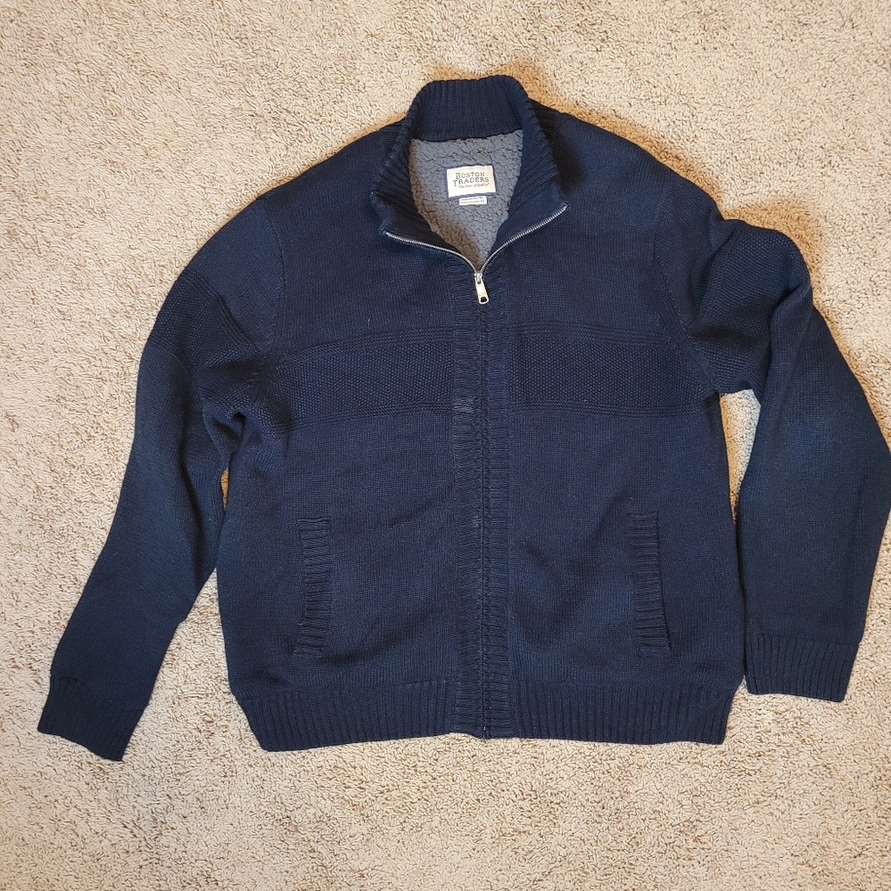 GUC Boston Traders Men's Zip-Up Navy Sweater Size XL